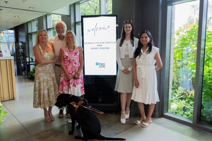 Vaughn Goettler with community members in Niagara-on-the-Lake