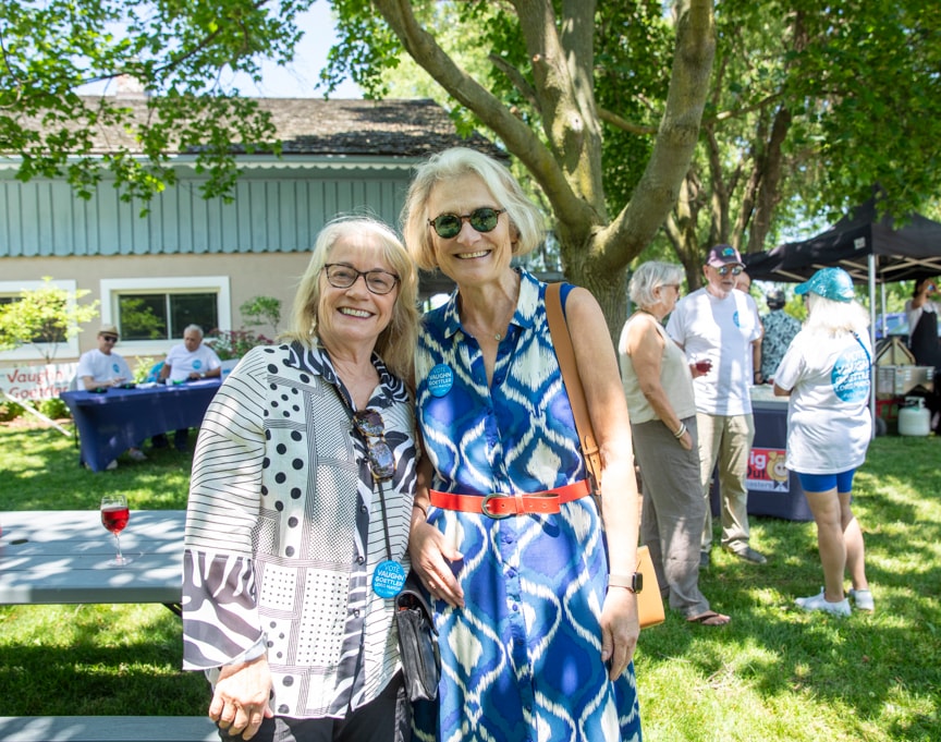 Two supporters at Vaughn Goettler's campaign kickoff event in Niagara-on-the-Lake