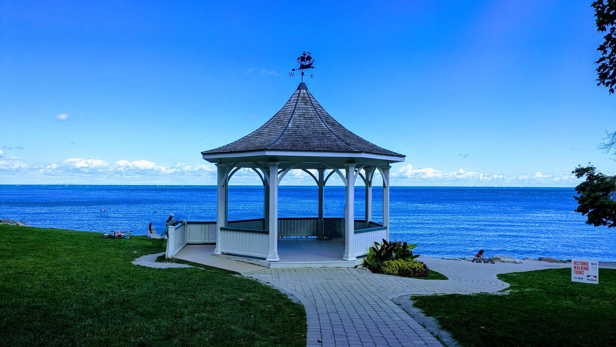 The iconic waterfront gazebo overlooking Lake Ontario in Niagara-on-the-Lake